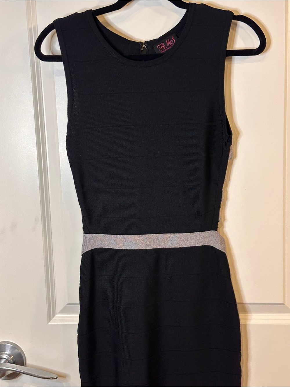 Hot Miami Styles Black and Gray Bandage Bodycon Cutout Dress Size L